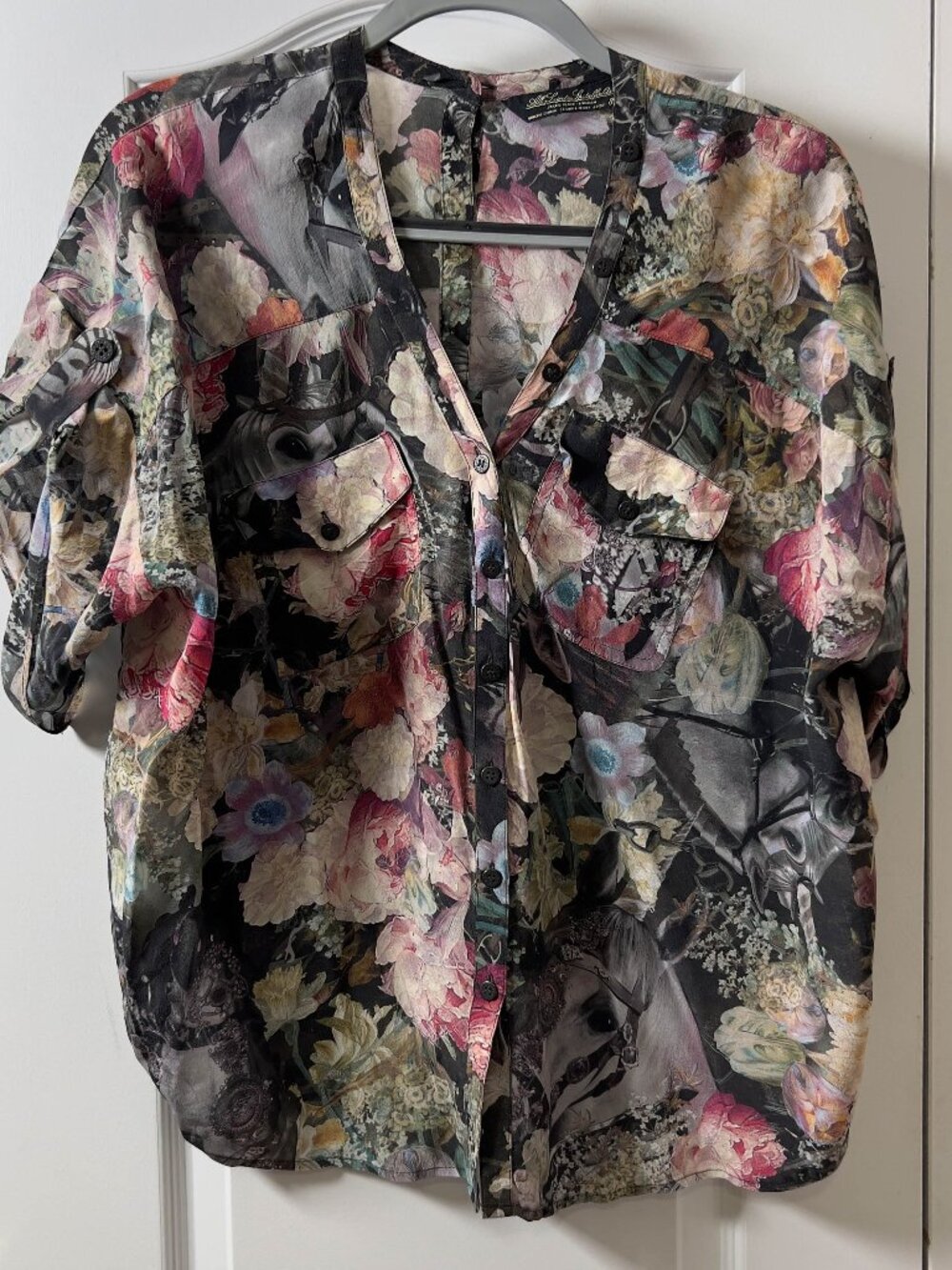 Vintage All Saints Silk Unicorn Blouse UK 8